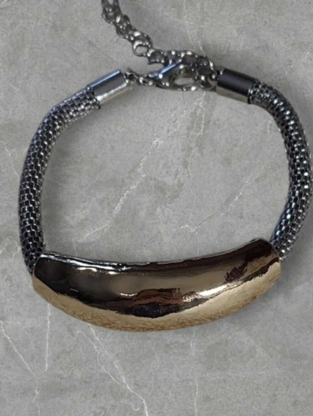NWT Nadine West Two-Tone Slide Chain Bracelet - Picture 2 of 3